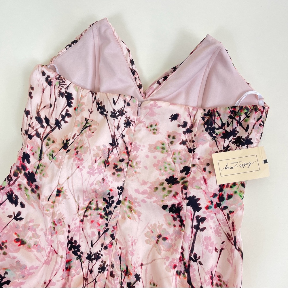 Katie May Pink and Brown Ruched Strapless Gown - Picture 12 of 13